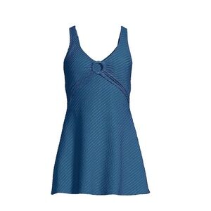 Lands' End‎ Women's Textured Swim Dress Evening Blue Size 2X Swimsuit Swimdress